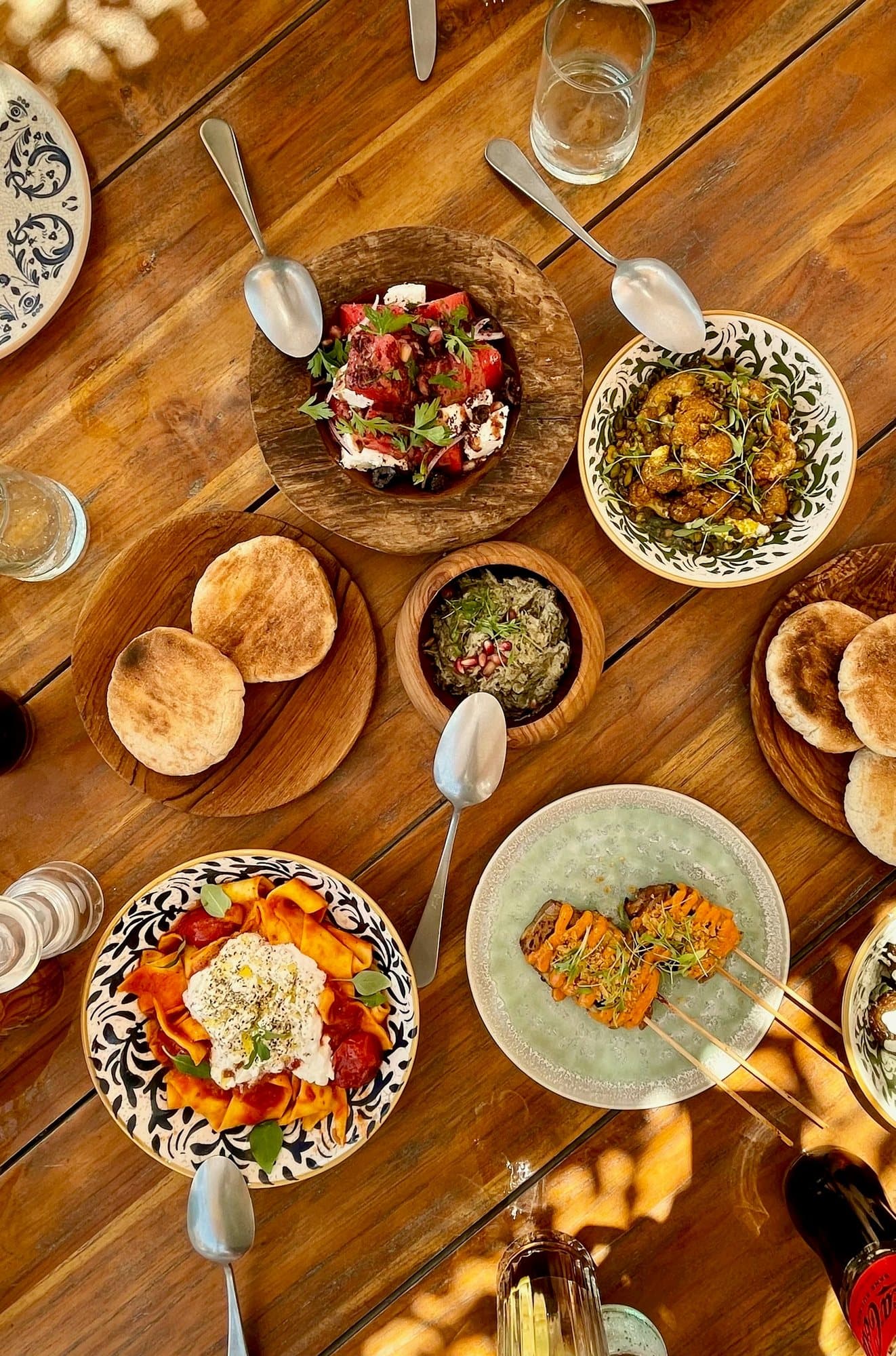 A shared table of Najdi dishes